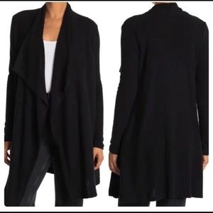 NWT H by Bordeaux Knit Cardigan Sweater Black Top Tunic